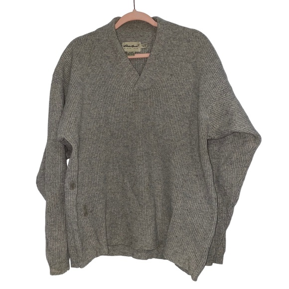 Eddie Bauer 100% Wool Vneck Pullover Sweater | Eddie Bauer Wool Sweater - Picture 12 of 12
